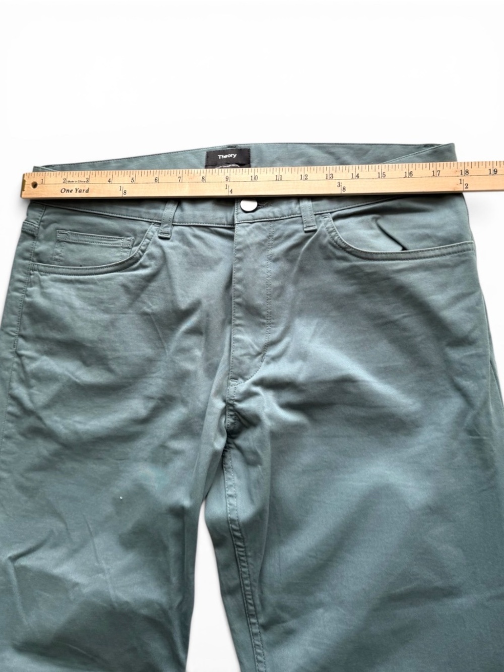 THEORY Haydin Straight Slim Fit Green Jeans Pants Men’s 34 Stretch - Picture 6 of 10
